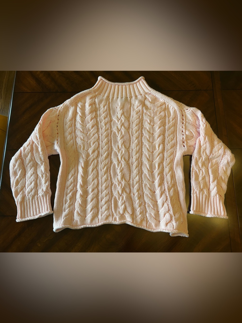 J. Crew Women's Rollneck Cable Knit Crewneck Sweater - Pale Pink